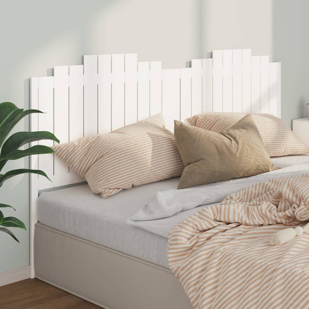 vidaXL Tăblie de pat, alb, 206x4x110 cm, lemn masiv de pin