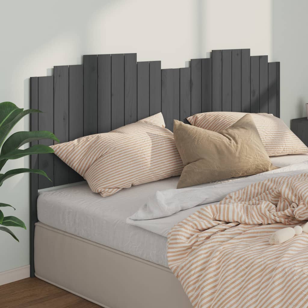 vidaXL Tăblie de pat, gri, 206x4x110 cm, lemn masiv de pin