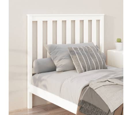 vidaXL Sengegavl hvit 106x6x101 cm heltre furu