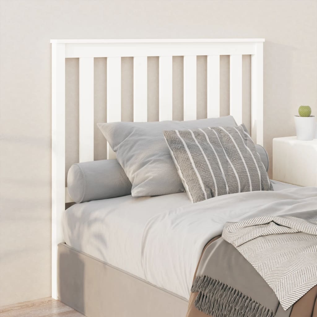 vidaXL Tăblie de pat, alb, 106x6x101 cm, lemn masiv de pin