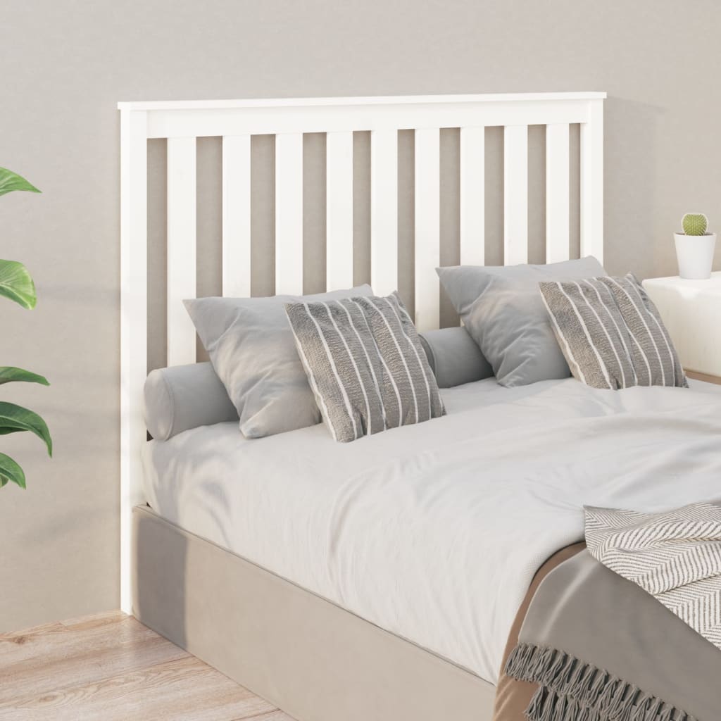 vidaXL Tăblie de pat, alb, 126x6x101 cm, lemn masiv de pin (si imagine noua