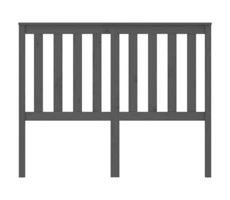 vidaXL Sengegavl grå 146x6x101 cm heltre furu