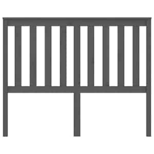 vidaXL Sengegavl grå 146x6x101 cm heltre furu