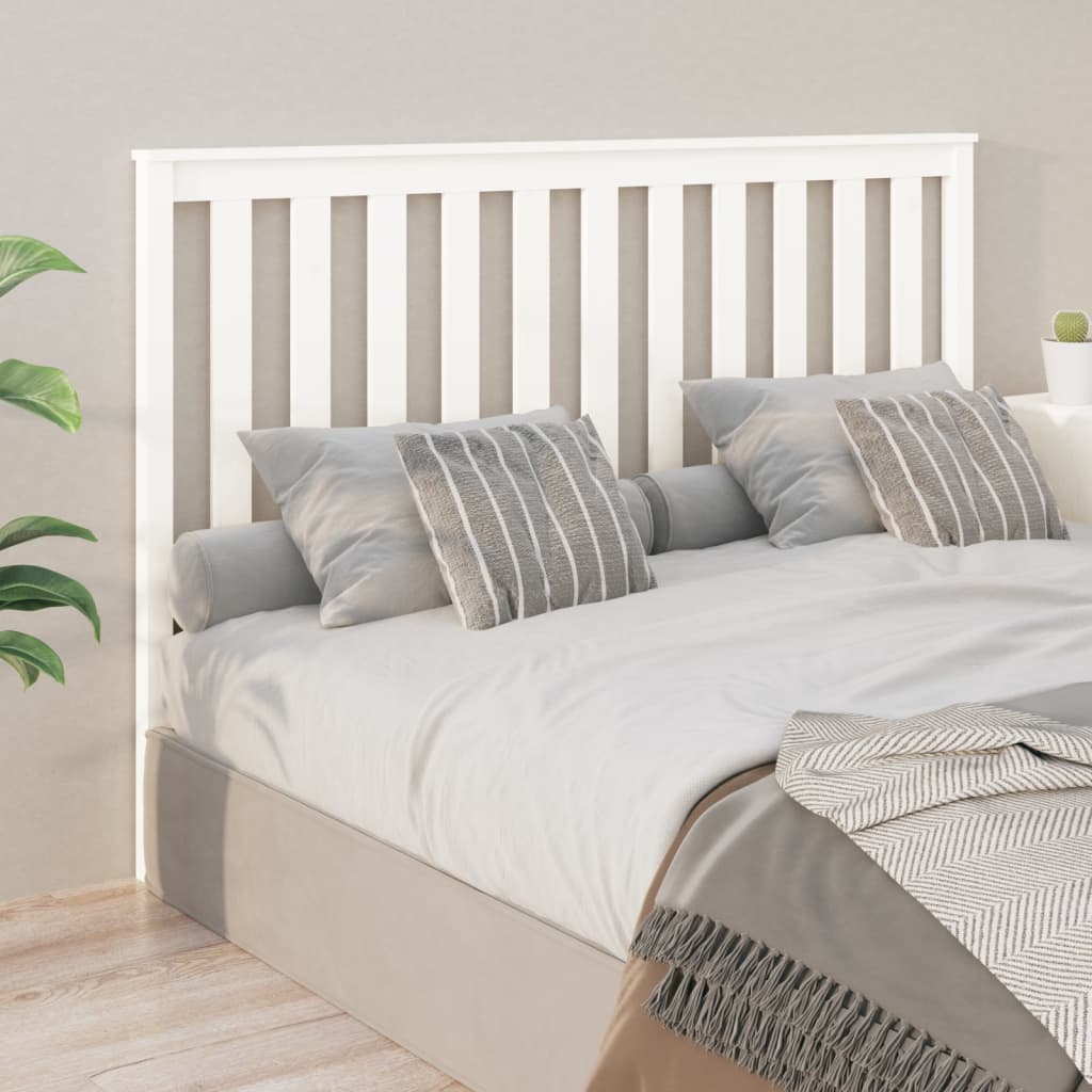 vidaXL Tăblie de pat, alb, 156x6x101 cm, lemn masiv de pin