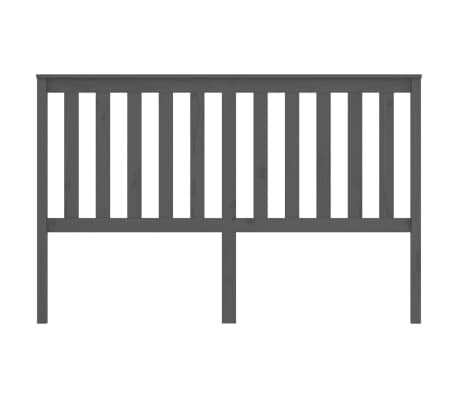 vidaXL Hoofdbord 156x6x101 cm massief grenenhout grijs