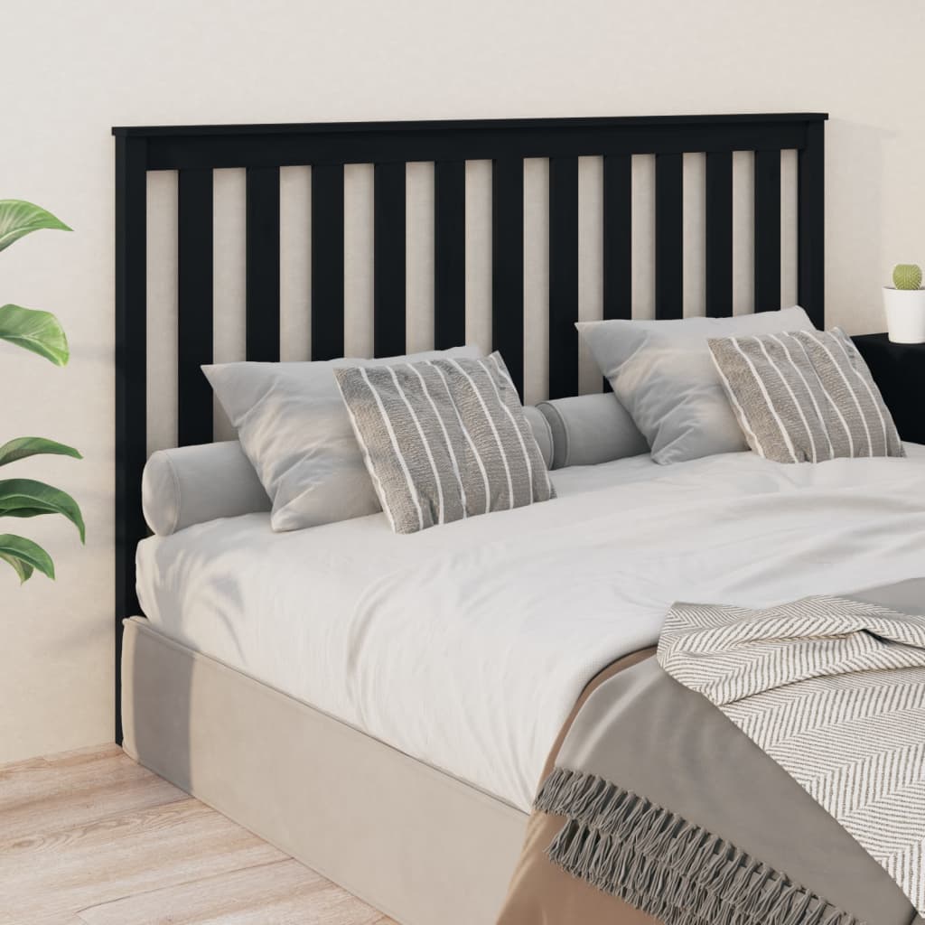 vidaXL Tăblie de pat, negru, 166x6x101 cm, lemn masiv de pin