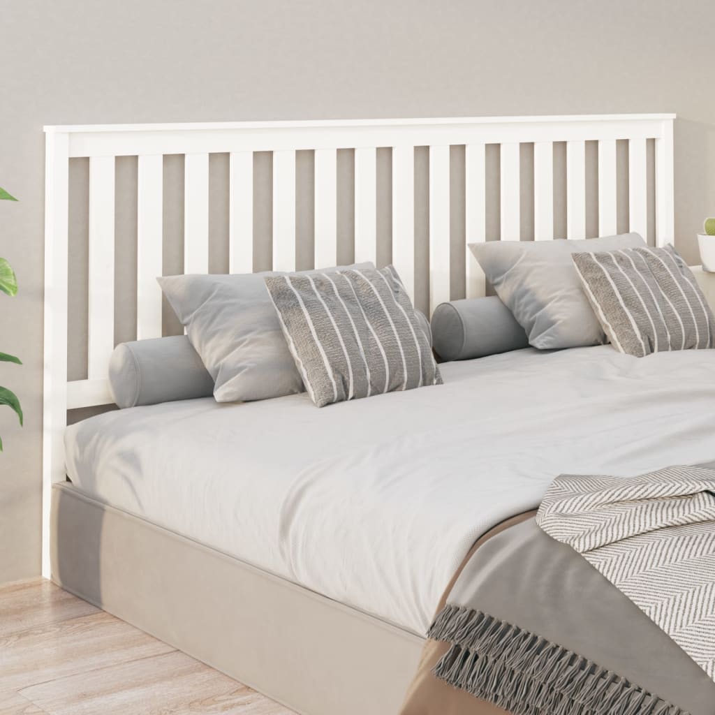vidaXL Tăblie de pat, alb, 206x6x101 cm, lemn masiv de pin