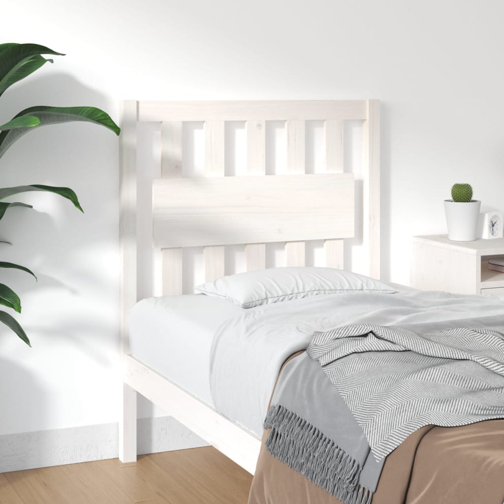 vidaXL Wezg�owie ��ka, bia�e, 80,5x4x100 cm, lite drewno sosnowe