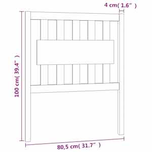 Čelo postele černé 80,5 x 4 x 100 cm masivní borovice - obrázek 6