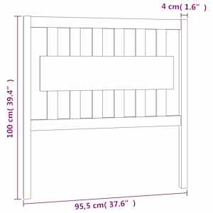 Čelo postele šedé 95,5 x 4 x 100 cm masivní borovice - obrázek 6