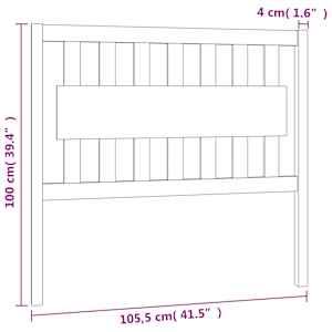 Čelo postele bílé 105,5 x 4 x 100 cm masivní borovice - obrázek 6
