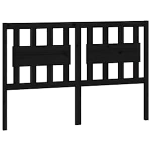 Čelo postele černé 125,5 x 4 x 100 cm masivní borovice - obrázek 2