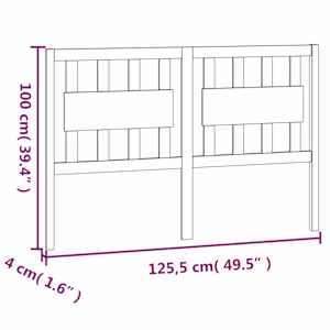 Čelo postele černé 125,5 x 4 x 100 cm masivní borovice - obrázek 6