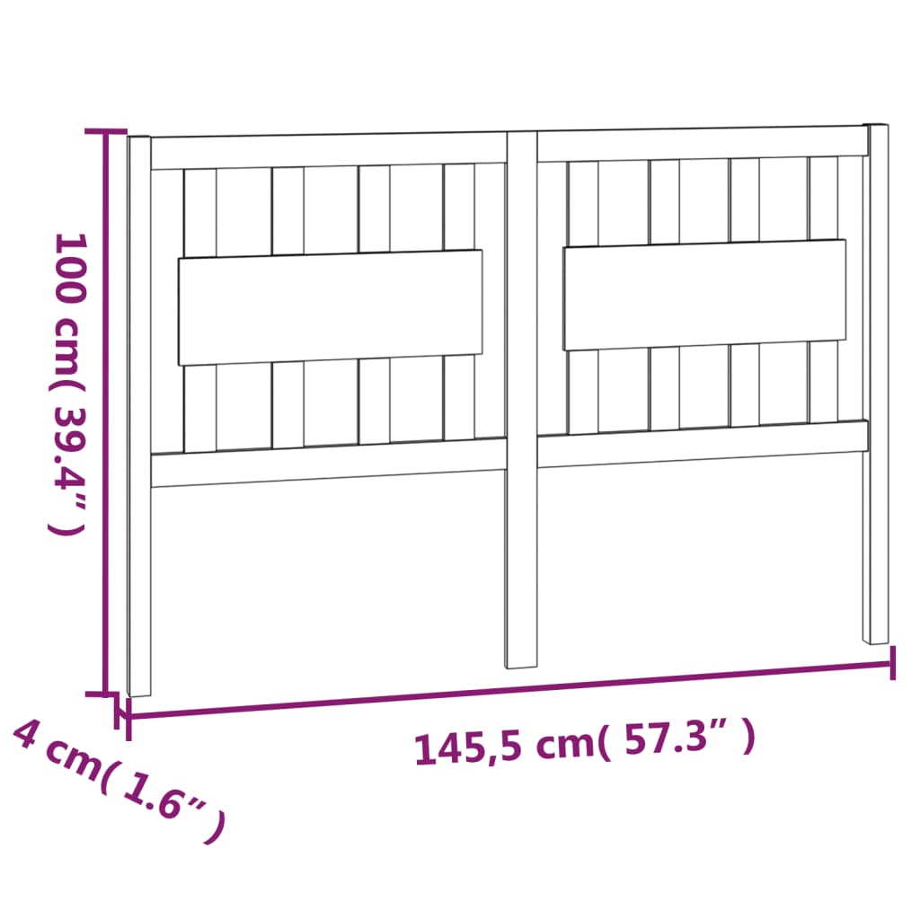 Posteljno vzglavje belo 145,5x4x100 cm trdna borovina