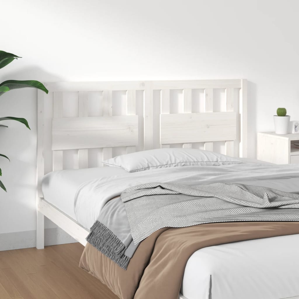 Čelo postele bílé 145,5 x 4 x 100 cm masivní borovice