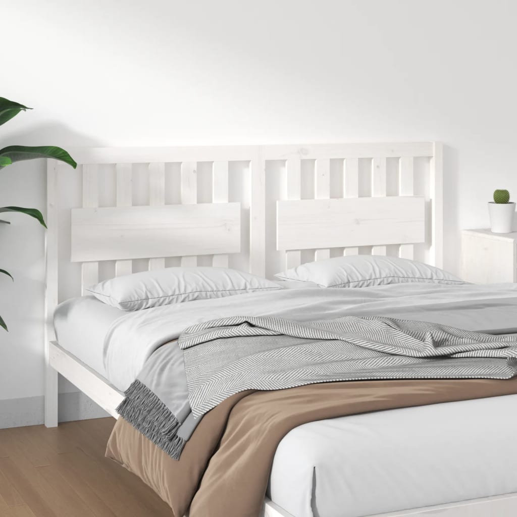 vidaXL Wezgowie ka, biae, 155,5x4x100 cm, lite drewno sosnowe