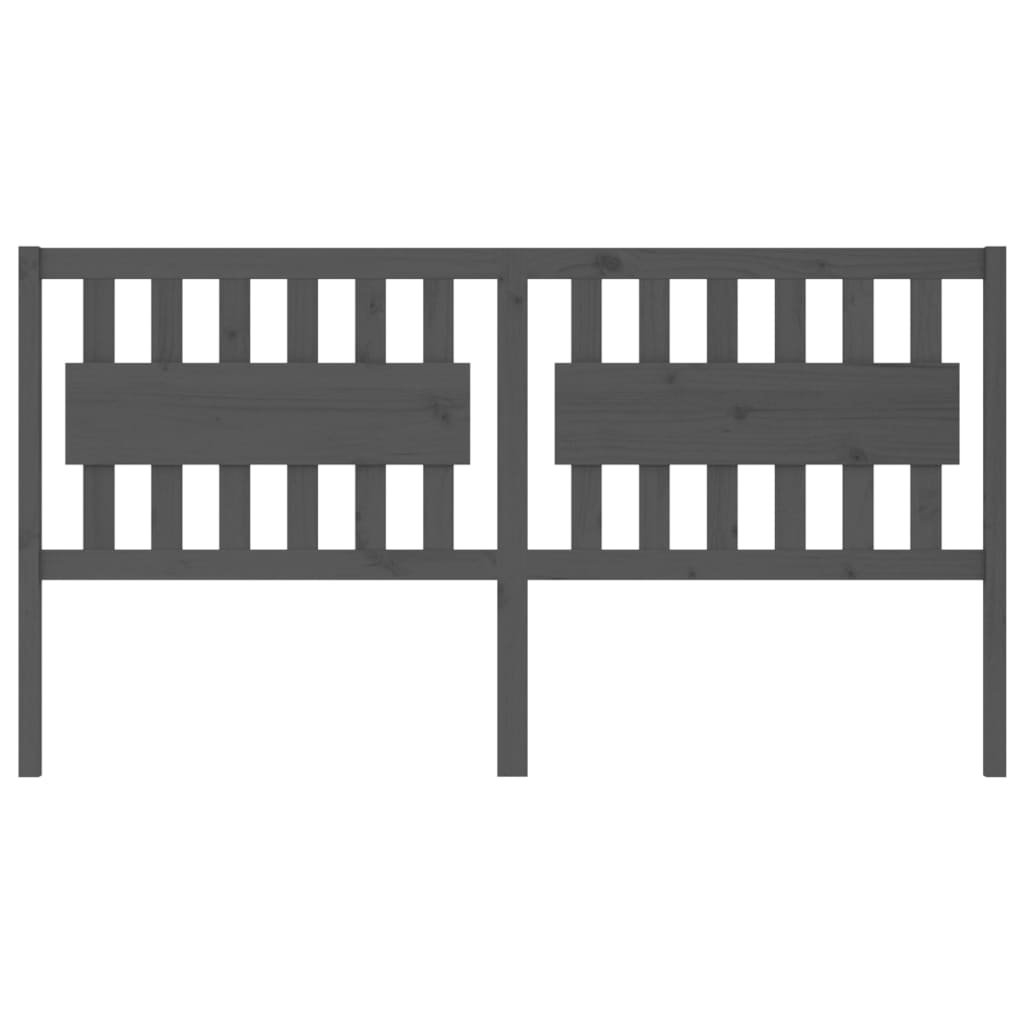 

vidaXL Hoofdbord 185,5x4x100 cm massief grenenhout grijs