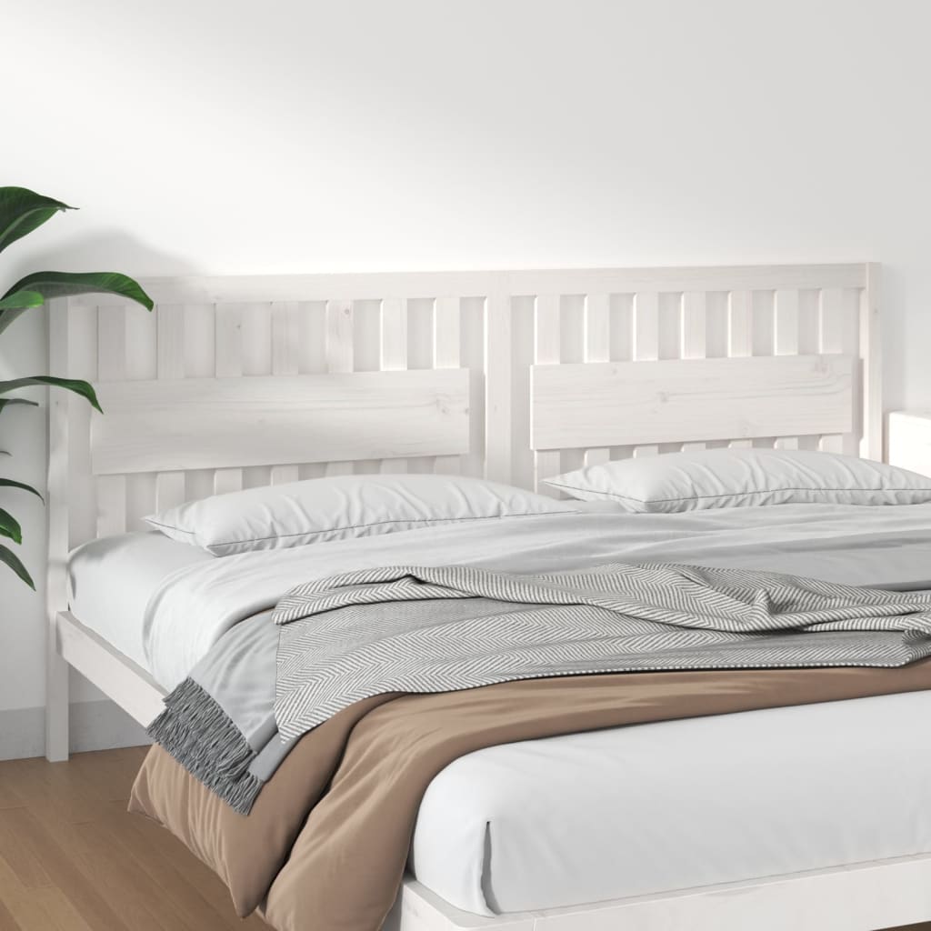 vidaXL Wezg�owie ��ka, bia�e, 205,5x4x100 cm, lite drewno sosnowe