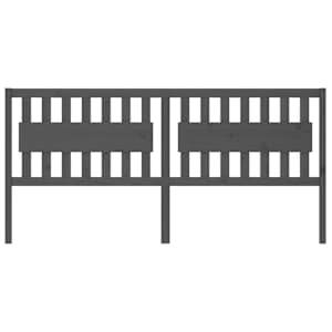 Čelo postele šedé 205,5 x 4 x 100 cm masivní borovice - obrázek 3