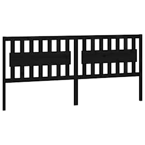 Čelo postele černé 205,5 x 4 x 100 cm masivní borovice - obrázek 2