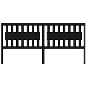 Čelo postele černé 205,5 x 4 x 100 cm masivní borovice - obrázek 3