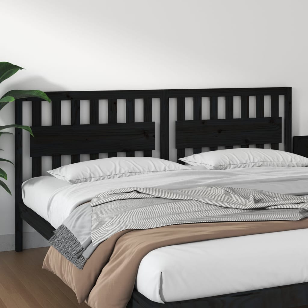 vidaXL TÄƒblie de pat, negru, 205,5x4x100 cm, lemn masiv de pin