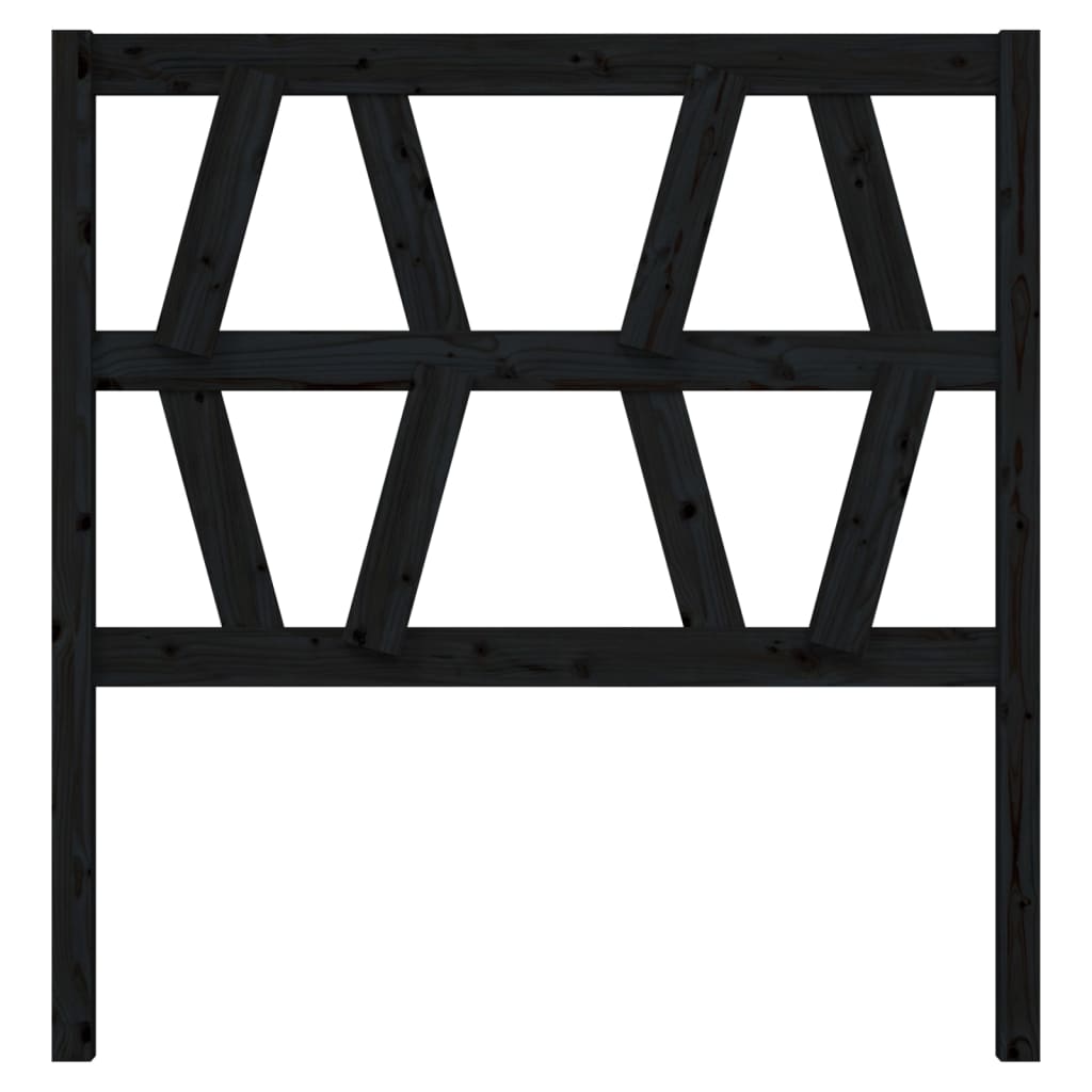 vidaXL Hoofdbord 81x4x100 cm massief grenenhout zwart afbeelding