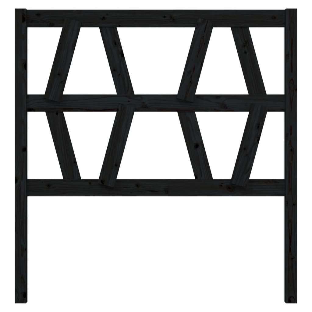 vidaXL Hoofdbord 106x4x100 cm massief grenenhout zwart afbeelding