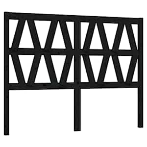 Čelo postele černé 126 x 4 x 100 cm masivní borovice - obrázek 2