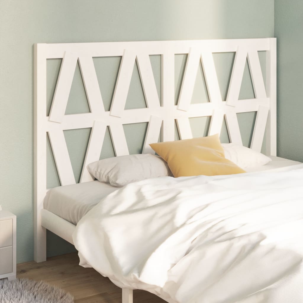 vidaXL Tăblie de pat, alb, 146x4x100 cm, lemn masiv de pin vidaXL imagine 2022