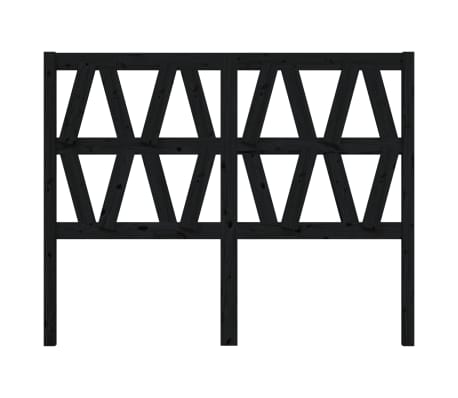 vidaXL T&ecirc;te de lit Noir 146x4x100 cm Bois massif de pin