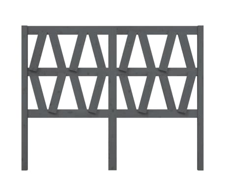 vidaXL Sengegavl grå 156x4x100 cm heltre furu