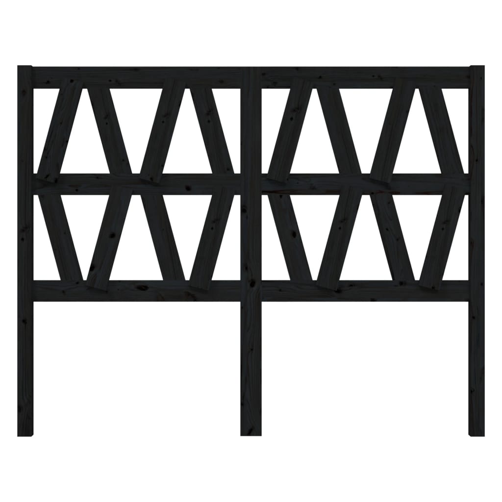 vidaXL Sängynpääty musta 166x4x100 cm täysi mänty