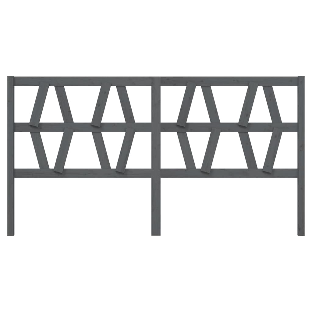 

vidaXL Hoofdbord 186x4x100 cm massief grenenhout grijs