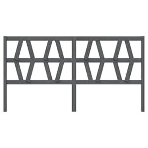 vidaXL Sengegavl gr&aring; 186x4x100 cm heltre furu