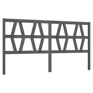 Čelo postele šedé 206 x 4 x 100 cm masivní borovice - obrázek 2