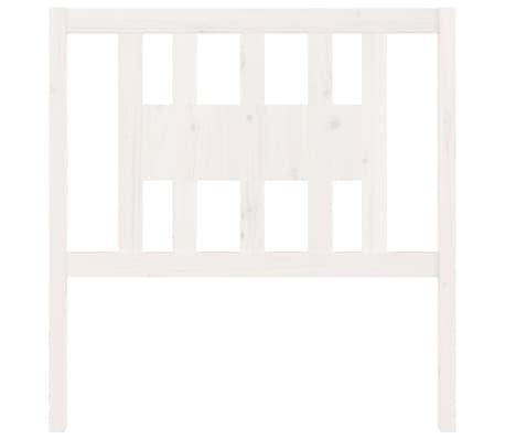 vidaXL Табла за спалня, бяла, 106x4x100 см, бор масив
