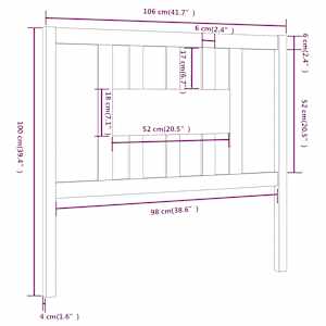 Čelo postele šedé 106 x 4 x 100 cm masivní borovice - obrázek 6