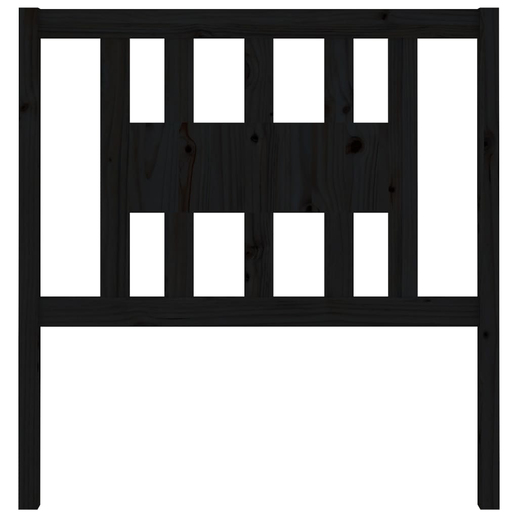 vidaXL Hoofdbord 106x4x100 cm massief grenenhout zwart afbeelding
