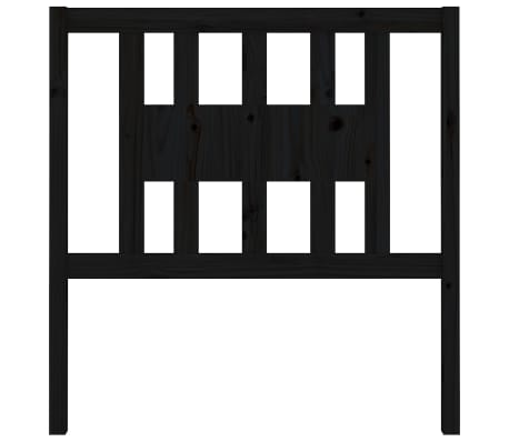 vidaXL Sengegavl svart 106x4x100 cm heltre furu