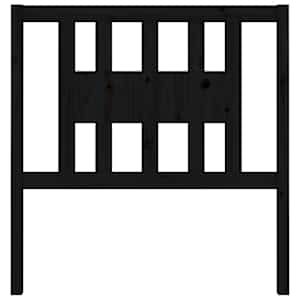 vidaXL Sengegavl svart 106x4x100 cm heltre furu