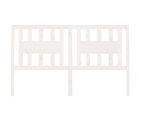 vidaXL T&ecirc;te de lit Blanc 141x4x100 cm Bois massif de pin