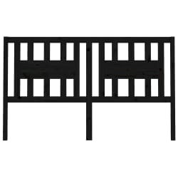 vidaXL Табла за спалня, черна, 146x4x100 см, бор масив