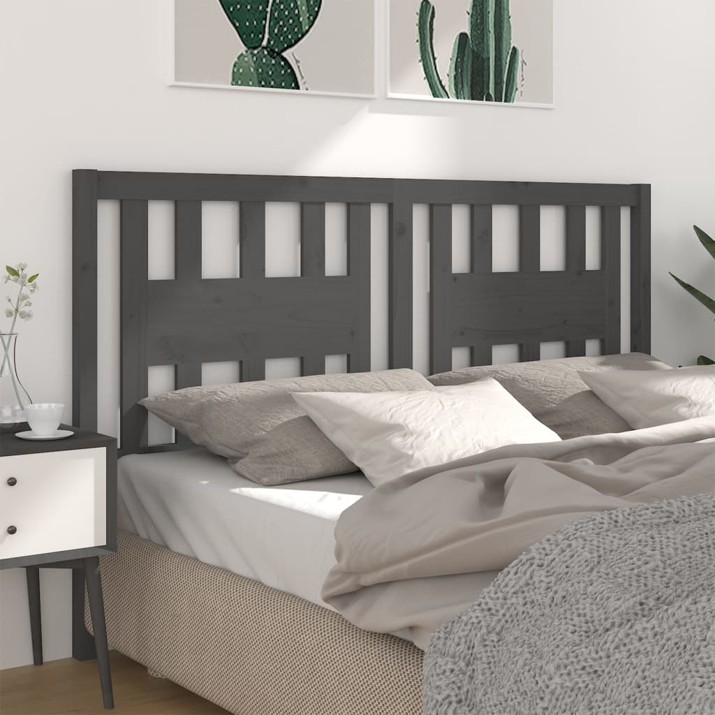 vidaXL Wezgowie ka, szare, 156x4x100 cm, lite drewno sosnowe
