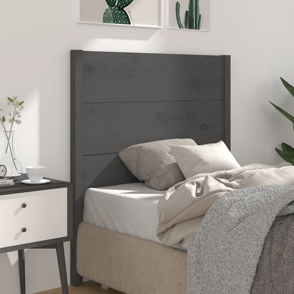 vidaXL Wezg�owie ��ka, szare, 96x4x100 cm, lite drewno sosnowe