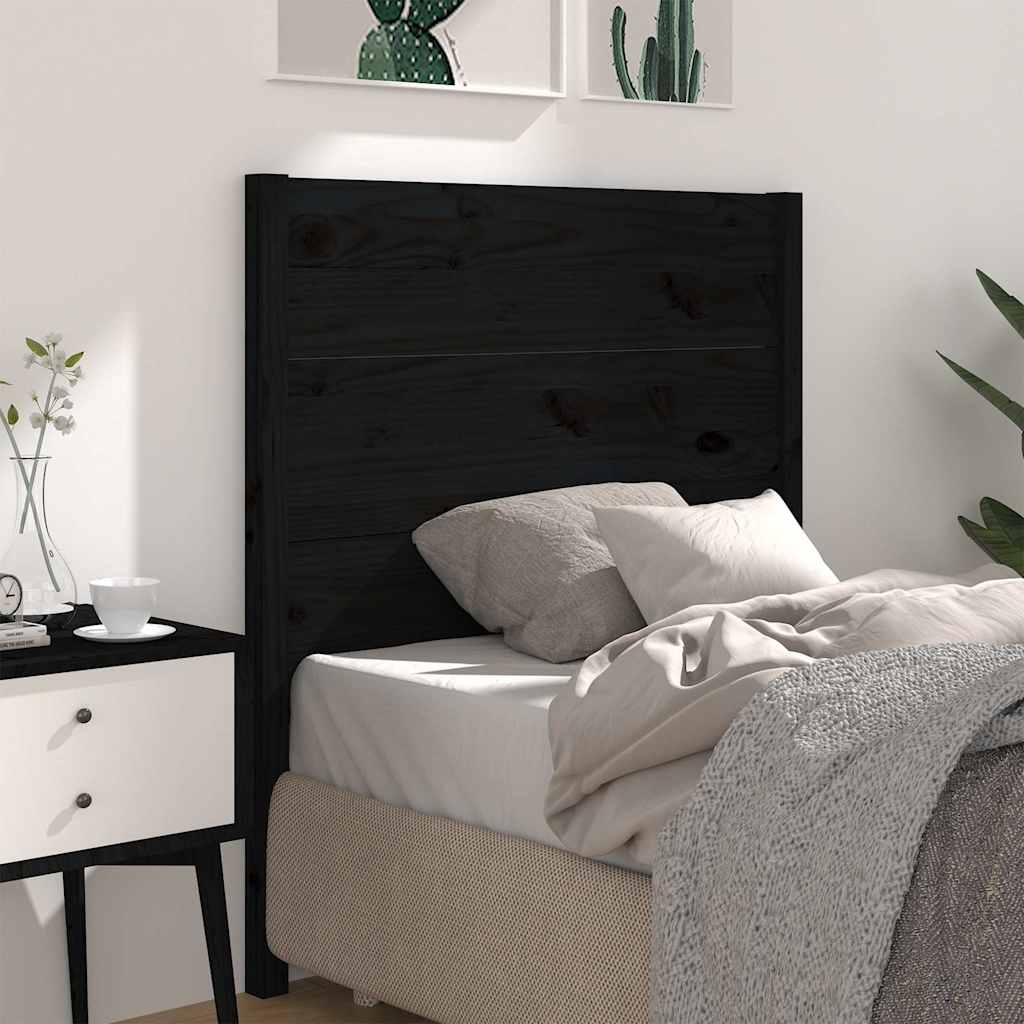 vidaXL Wezg�owie ��ka, czarne, 96x4x100 cm, lite drewno sosnowe