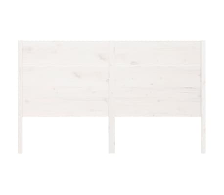 vidaXL Κεφαλάρι Κρεβατιού Λευκό 126 x 4 x 100 εκ. Μασίφ Ξύλο Πεύκου