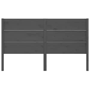 vidaXL Headboard Grey 126x4x100 cm Solid Wood Pine
