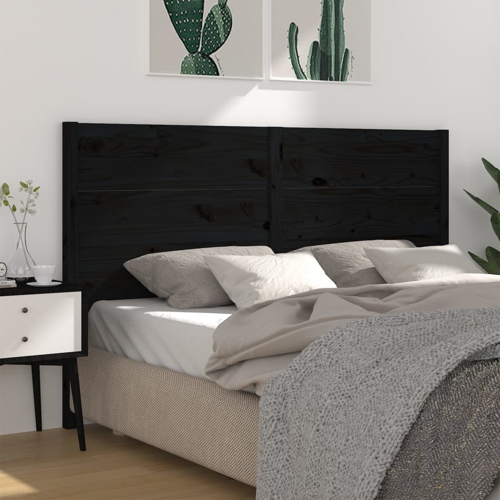 vidaXL Wezg�owie ��ka, czarne, 126x4x100 cm, lite drewno sosnowe