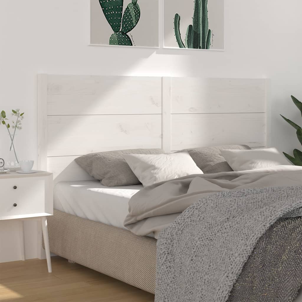 vidaXL Wezgowie ka, biae, 146x4x100 cm, lite drewno sosnowe